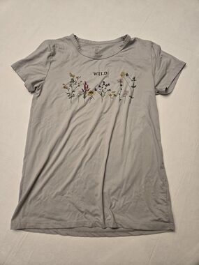 UK2LA Light Gray Wildflower Graphic Tee